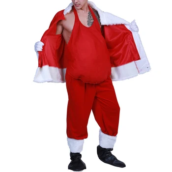 Viltus Polsterētu Vēderu Ziemassvētku Kleita-up Skatuves Kostīmu Prop Viltus Alus Grūtniecības Vēders Santa Claus Sasist Sarkana