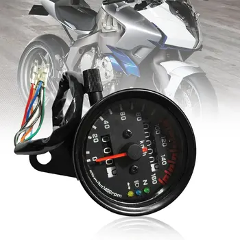 Jaunu Universālo Motociklu Spidometrs Odometra Rādītājs Dual Ātruma Mērītājs ar LCD Indikators Vintage Modifikācijas Piederumu