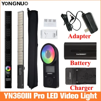Yongnuo YN360 III Pro LED Video Light 3200K-5600K RGB Foto Gaismu, Gaisma, Video Ierakstīšanu w Remote