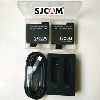 Bezmaksas Piegāde!! Oriģināls SJCAM 900mAh Rezerves Rechargable Li-on Akumulatoru un Lādētāju, un, gadījumā, SJCAM M20 WiFi Sporta Kameras