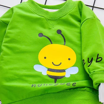 Jaunā Pavasara Rudens Bērnu Apģērbu Gudrs Zēns Meitene Karikatūra Bišu Print T-krekls, Bikses, 2gab/komplekti, Bērnu Modes Apģērbu Bērniem Treniņtērpi