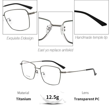 Titāna Vīriešu Brilles Rāmis Laukumā Vīriešu Biznesa Stils Tuvredzība Recepšu Brilles Optiskās Rāmis Ultravieglajiem#190005