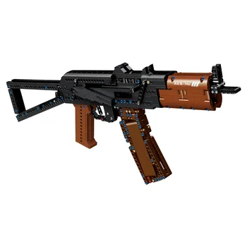 881pcs Tehnika AKS-74U UZBRUKUMS ŠAUTENE Pistoli Modelis, Celtniecības Bloki PUBG Militāro SWAT Ieroci Ķieģeļi Rotaļlietas Bērniem