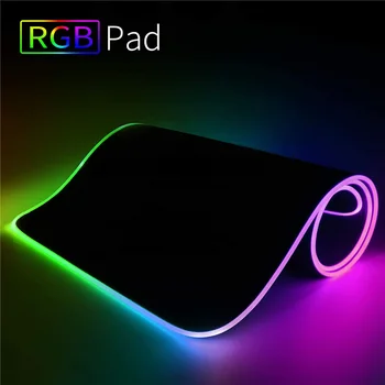 RGB Spēļu Pele Spilventiņu Liela Izmēra Krāsains Gaismas PC Datora Darbvirsmas 7 Krāsas, LED Gaismas, Galda Mat Spēļu Tastatūra pad