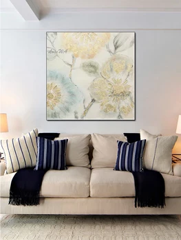 Roku Darbs White Flower Eļļas Gleznu Abstraktu Ziedu Gleznojumus Mākslas Ziedi Bez Rāmīša Dekoratīvās Bildes Mājas Dekorēšanas Sienas Māksla