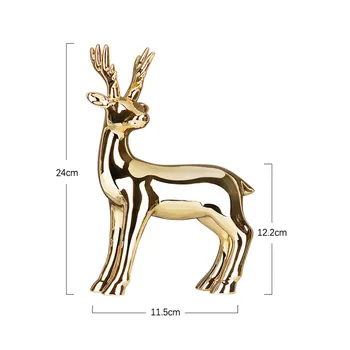Ziemassvētku Keramikas Electroplated Golden Deer Krāšņs Elk Rotas, Telpu Home Decoration Accessories статуэтки для интерьера 2021