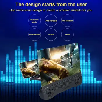 Jaunākās 4 In1 Bluetooth 5.0 Mobilā Tālruņa Ekrāna Lupa 3D palielinātāju, noteikti 12inch Palielināmo Turētājs Darbvirsmas Turētājs Kandidēt Tālruni