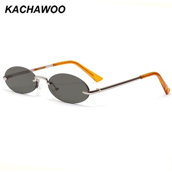 Kachawoo retro bez apmales ovālas formas saulesbrilles sievietēm, zaļa, rozā, mazas, apaļas, saules brilles vīriešiem metāla krāsas dāmas vīriešu puses klāt