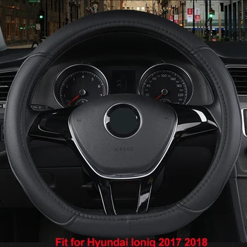 HuiER Auto Stūres Rats Aptver D Formas Hyundai Ioniq 2017 2018 Nodilumu izturīga PU Ādas Car Styling Automobiļu Aizsargs