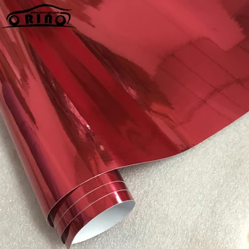 Augstas Elastīgu Ūdensizturīgu Red Chrome Mirror Vinyl Wrap Lapa Filmiņa Auto Decal Uzlīmes Par Transportlīdzekļa Aplaušana Folija