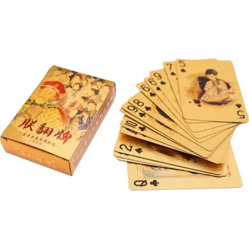 Luksusa Zelta Folija Pokera PVC Ūdensnecaurlaidīga Playing Cards Klasiskās Burvju Triki Rīku 27RD