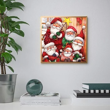 Karikatūra DIY Santa Claus 5D Dimanta Glezna Krustdūrienā Pilna Kārta Mozaīkas Dimanta Izšuvumi Sniegavīrs Ziemassvētku Dāvanu Sienas Māksla