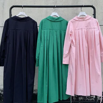 Kvalitātes rufflese augsto vidukli, krekls stila kleitas, sieviešu nišu dizains francijas slim rudens garām piedurknēm kleita 2020. gadam YHNO