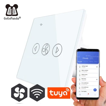 GoGoPanda Jauno ES Standartu Ventilatora Reostats, Wifi App Kontroles Touch Switch Smart Automatizācijas Ūdensizturīgs Slēdzis 220V Tuya