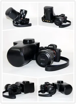3 Krāsu Izvēlēties Pavisam Jaunas Kameras soma Sony alpha ILCE-7M2 FE 24-70mm Objektīvs A7II A7R II a7ii PU Ādas Gadījumā Segtu Maisiņš