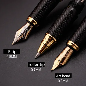 Greznu dāvanu kastīte Tintes Pildspalva 0.7 mm Rullīšu Pildspalva 0.5 mm F padoms un 0,8 mm mākslas līkumu padoms 3 in 1 tintes pildspalvas
