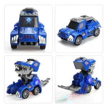 Elektriskā Deformēties Dinozauru Rotaļlietas Automašīnas Mini Modeļiem ar Mūziku Un Krāsains bākugunis Bērnu Dāvanas Bērniem Spēlē Rotaļlietas