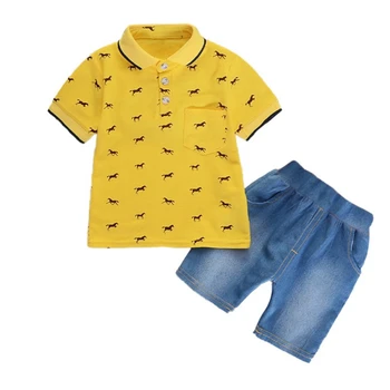 Vasaras Puiku Drēbes Dzīvnieku Iespiests Ar Īsām Piedurknēm Krekls Blūze Šorti Bērnu Ikdienas Apģērbs