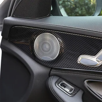 Jauns Mercedes Benz C Klases W205 C180-2018 ABS Chrome Oglekļa Šķiedras Stila Interjera Durvju Apdares Paneļa Vāku Apdares 4gab