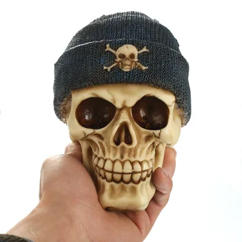 MRZOOT Plīša Cepures Sveķu Amatniecības Mājas Rotājumi Skelets Galvaskausa Modeli, Punk Stila Apdare, Personalizētu Rotājumi