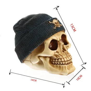 MRZOOT Plīša Cepures Sveķu Amatniecības Mājas Rotājumi Skelets Galvaskausa Modeli, Punk Stila Apdare, Personalizētu Rotājumi