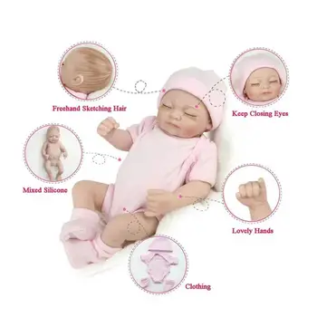 Reāli atdzimšana mīksta silikona zēns atdzimšana baby girl bērnu rotaļu pilna vinila gudrs atdzimšana meitene dzimšanas dienas dāvanu guļ meitene ar acīm