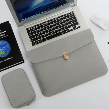 Ūdensizturīgs PU Luksusa Slim 13.3 14 Notbook Soma Piedurknes Ar Power Pack For Macbook Pro 13 15 Gadījumā, Mac book Air 13.3 Mi Somas