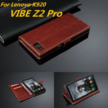 Par fundas Lenovo VIBE Z2 Pro kartes turētāja vāku gadījumā Lenovo VIBE Z2 Pro K920 ādas telefonu gadījumā ultra plānais maciņš flip cover