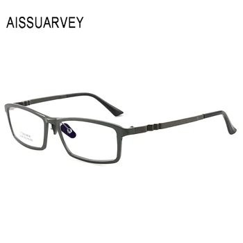 Vīriešu Briļļu Rāmji Optisko Recepšu Brilles Modes Vienkārši, Titāna, Alumīnija Taisnstūra Skaidrs, Briļļu Lēcas Cilvēks Lēti
