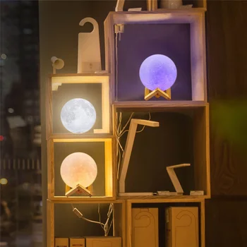 3D Drukas Mēness Spuldzes Nakts Apgaismojums, LED Gaismas, Guļamistaba Dekori Lampas Neona Zīme Timeable Regulējamas, Uzlādējams naktsgaldiņš Galda Lampas