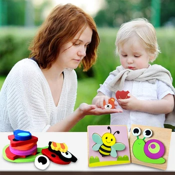 3D Puzzle Koka Rotaļlietas, Multfilmas Koka Puzles Izglītības Rotaļlieta, Bērnu Busyboard Gluda Bez Smaržas rotaļlieta Bērniem, Bērniem Ziemassvētku Dāvanu