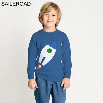 SAILEROAD Raķešu Zēns Džemperis 2-6Years Ziemas Tops Zēniem Bērnu Apģērbu Bērniem līdz 2020. gadam Chirstmas Trikotāžas Džemperis