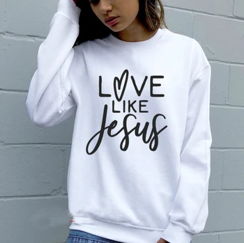 Mīlestība, tāpat Kā Jēzus sporta Krekls Kristīgo Ticību reliģijas pulovers grafiskais grunge tumblr estētisko personības kristības mākslas topi L021