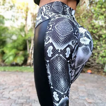 Nessaj 3D Dzīvnieku Čūska Drukāt Leggins Sievietes Augsta Vidukļa Push Up Zeķes Sexy Fitnesa Izdilis Treniņu Bikses Modes Apģērbu Murgot