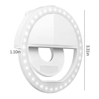 USB Uzlādes LED Selfie Ring Light for IPhone Papildu Apgaismojums Nakts Tumsu Selfie Uzlabot Tālruņiem Aizpildīt Gaismas