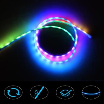 Jaunā RGB Auto Elastīgu LED Lentes Dekoratīvās Atmosfēru Lampas Auto Sānu durvis atmosfēru vieglo Auto Neona Gaismas Komplekts ar reomte kontrole