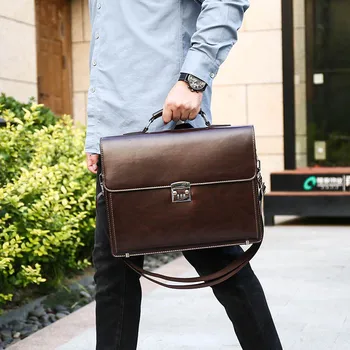 Vīriešu soma biroja somas portatīvo datoru portatīvo koda atslēga Biznesa portfelis liela jauda, plecu messenger datoru luksusa somas