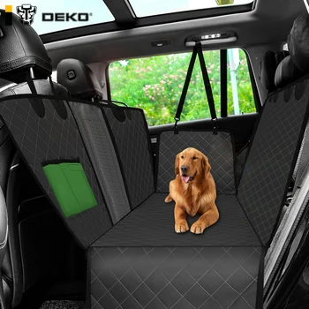 DEKO Suns Automašīnas Aizmugurējā Sēdekļa Vāku Atpakaļ Matrača Spilvens Mesh Pet Pārvadātājs Guļamtīkls Spilvenu Aizsargs Ar Rāvējslēdzēju un Kabata Mājdzīvniekiem Ceļojumu