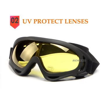 Pārredzamu Lēcu Motociklu Brilles Anti UV Acu Aizsardzības Slēpošanas Brilles nepievelk putekļus, Pretvēja Motokrosa Brilles Velosipēdu Biker