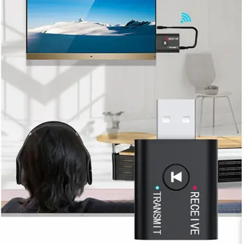 Bluetooth 5.0 Audio Uztvērējs, Raidītājs 2 IN 1 RCA un 3,5 mm Jack 3.5 Stereo AUX Mūzikas USB Bezvadu Adapteris TV Auto PC Speaker
