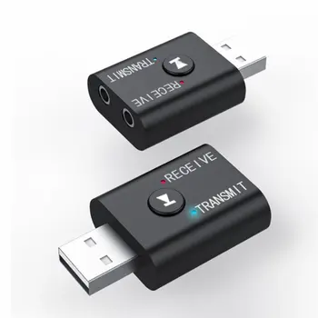 Bluetooth 5.0 Audio Uztvērējs, Raidītājs 2 IN 1 RCA un 3,5 mm Jack 3.5 Stereo AUX Mūzikas USB Bezvadu Adapteris TV Auto PC Speaker