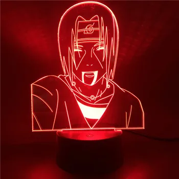 Anime Naruto Skaitļi Uchiha Itachi LED Nakts Gaisma Bērniem Colorul Naruto 3D Gaismas Nightligh Kids Guļamistaba Dekors Dāvanas