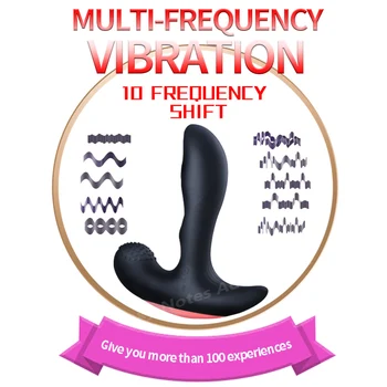 Dubultu Vibrāciju Silikona Prostatas Massager Bezvadu Tālvadības Anālais Butt Plug Apkures Vibrators Vīriešu Masturbator Pieaugušo Erotiskās Rotaļlietas