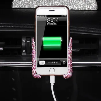Rhinestone Universālā Gravitācijas Mobilā Tālruņa Turētāju Automašīnas Gaisa Vent Mount Turētājs Kristāla Auto Telefona Turētājs priekš iPhone, Samsung Xiaomi