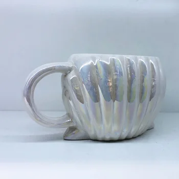 Radošā Kafijas Tasi Shell Keramikas Krūze Vienkāršu Radošu Kopumu Kafijas Tasi Tējas Tase Daudzfunkcionāls Piena Brokastis Kausa Mājas Emaljas Krūze