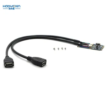 Mini PCI-E, PCI Express Dual USB Adapteri mPCIe līdz 5 Pin 2 Port USB2.0 Pārveidotājs Full/half Augstums Mini atmiņas Kartes/USB flash disku