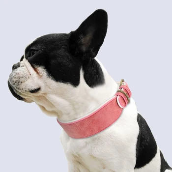 Plaša Ādas kaklasiksna Lielu Mīkstu Polsterētu Pet Suns Apkakles Perro Par Vidēji Lieli Suņi Pitbull vācu Aitu Buldogs XL, 2XL
