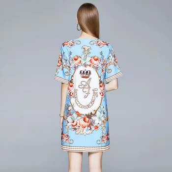 Banulin 2020. gadam, Modes Skrejceļa Vasaras Mini Kleita Sievietēm ar Īsām piedurknēm, Elegants Ziedu Drukāt Vintage Zaudēt Dāmas Brīvdienu Īsas Kleitas