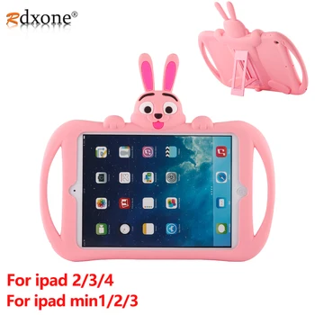 IPad 2 3 4 Lietā Bērniem, Triecienizturīgs Tablet Case for Apple IPad mini 1 2 3 Lietu Vāku Cute Karikatūra Silikona Apvalks