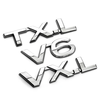 V6 VXL TXL TX-L VX-L Metāla Cinka Sakausējuma Auto Stils Pielāgošanas Emblēmas Nozīmīti 3D Uzlīmes Izlādes Jaudas Zīmi 
